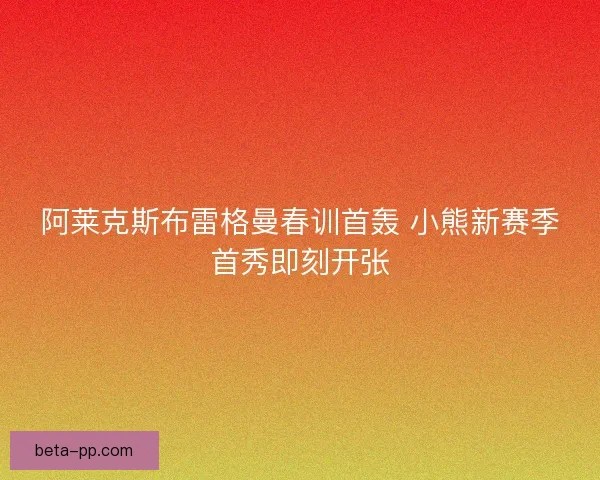 阿莱克斯布雷格曼春训首轰 小熊新赛季首秀即刻开张 阿莱克斯布雷格曼春训首轰 小熊新赛季首秀即刻开张